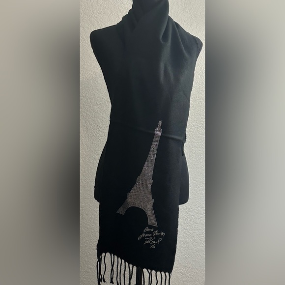 Karl Lagerfeld Accessories - Karl Lagerfeld Scarf
Women's Sparkle Eiffel Tower Fringe Scarf
